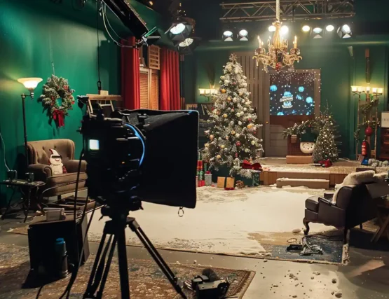 Christmas themed TV Commercial set
