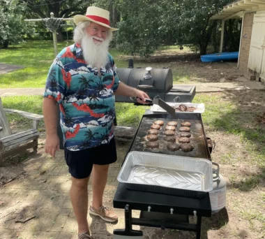 Summer Santa at the BBQ grill